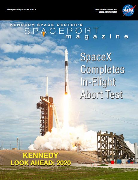 okładka czasopisma NASA: SpaceX Completes In-Flight Abort Test