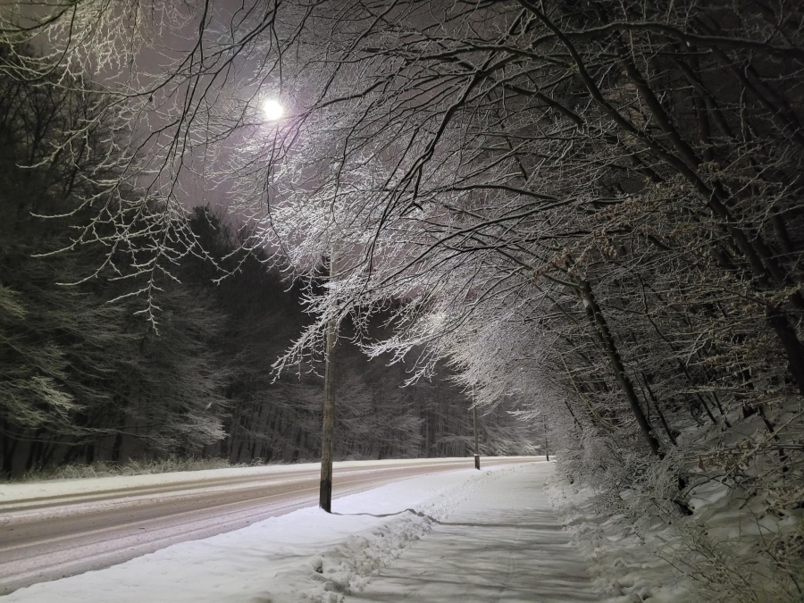 Zimowa Gdynia, widok na wjazd do dzielnicy Witomino, 15.01.2024 r. Fot. Agnieszka Harasimowicz | IMGW-PIB