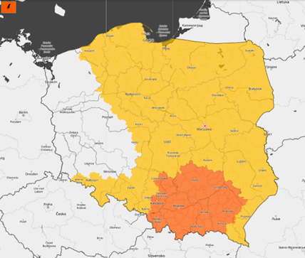 Ostrzeżenia meteorologiczne na dzień 08.08.2024 r.