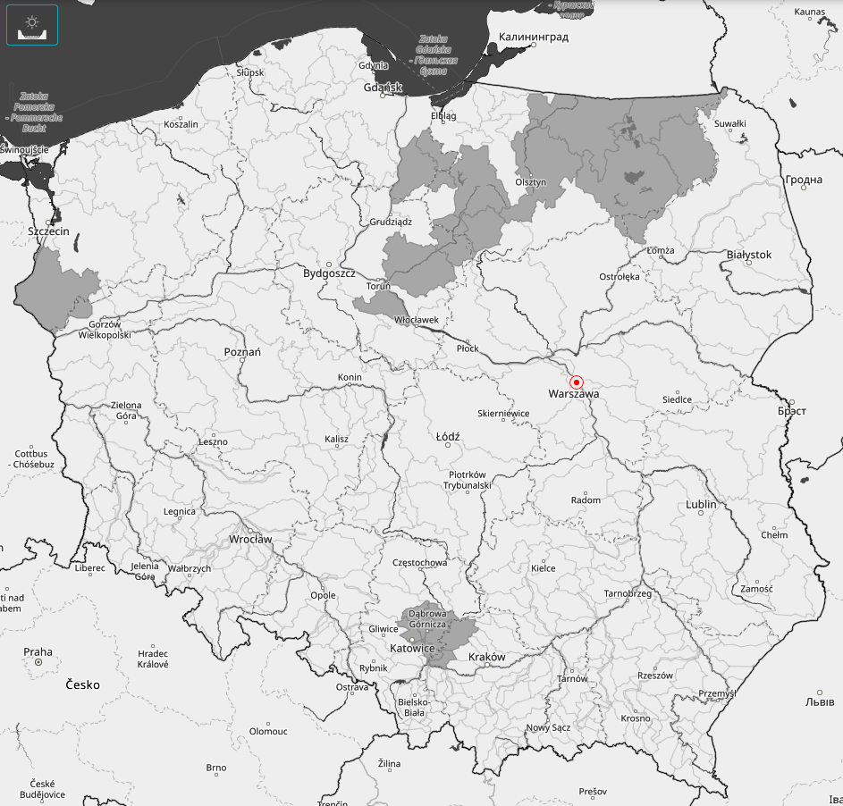 Ostrzeżenia przed suszą hydrologiczną (kolor szary) 09.11.2023 r.