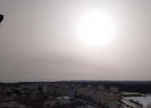 Widok z Gdyni w kierunku Zatoki Gdańskiej około godz. 10.00.