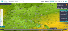 Temperatura powietrza na wys. 2 m nad powierzchnią ziemi oraz animacja wiatru w piątek 22.10.2021 r. o godz. 14:00 wg modelu Alaro 4k. | https://meteo.imgw.pl/