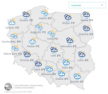 Synoptyczna prognoza pogody na czwartek 6 stycznia 2022 r. | https://meteo.imgw.pl/