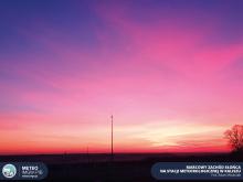 Marcowy zachód słońca na stacji meteorologicznej w Kaliszu, Fot. Adam Woźniak