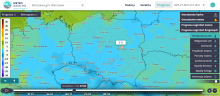 Prognoza wartości temperatury powietrza w Polsce w Niedzielę Wielkanocną 17 kwietnia o godz. 7:00 wg modelu GFS. | https://meteo.imgw.pl/.
