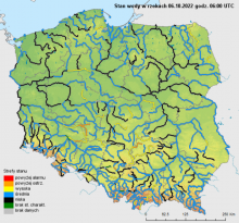Stan wody na rzekach w Polsce 06.10.2022 r. godz. 8:00.