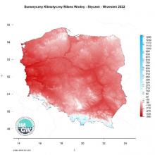 Przestrzenny rozkład klimatycznego bilansu wodnego w okresie styczeń-wrzesień 2022 r.
